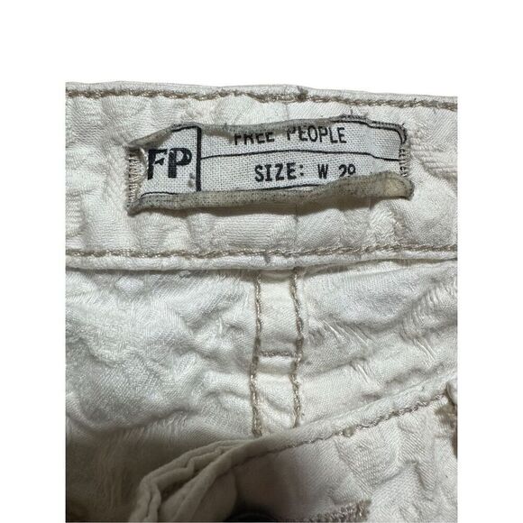 Free People Skinny Jeans Embossed Damask Cream ivory 29 - Picture 3 of 9